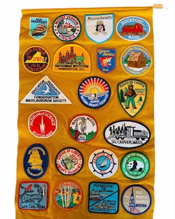 Vintage Patches Mixed Lot Vtg Scouts Smokey The Bear Boston Virginia Züge Eisenbahn Zypressen Hampton Statue Freiheit Freimaurer 1960 von MommaofThreeMonkeys