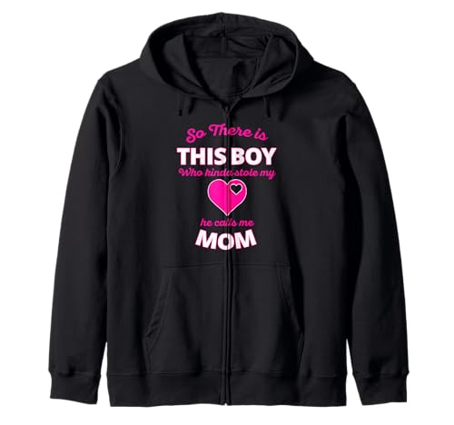 Niedliches rosa Herz mit Aufschrift "This Boy Stole My Heart He Calls Me Mom" Kapuzenjacke Niedliches rosa Herz mit Aufschrift "This Boy Stole My Heart He Calls Me Mom" Kapuzenjacke von Mommy Sonny Hearts Apparel