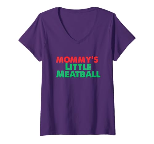 Damen Mommy's Little Meatball Lustiges Italienisch T-Shirt mit V-Ausschnitt Damen Mommy's Little Meatball Lustiges Italienisch T-Shirt mit V-Ausschnitt von Mommy's little meatball Tee