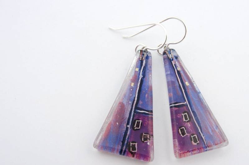 Fused Glass Jewelry Lilahaus, Lg-Dreiecke Fused Glass Jewelry Lilahaus, Lg-Dreiecke von MomoGlassworks
