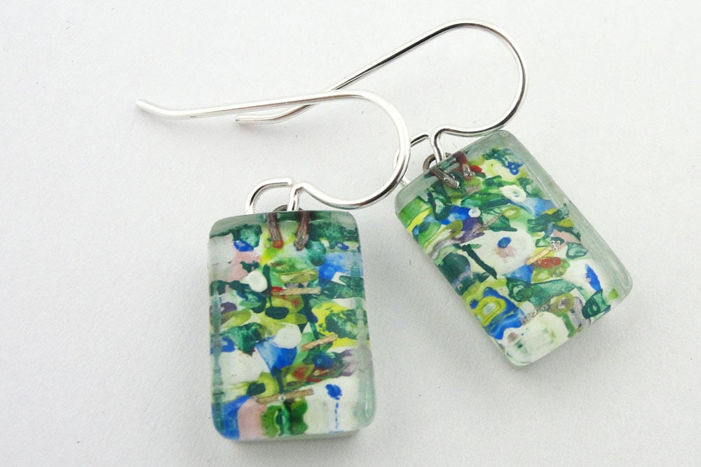 Geschmolzene Glas Schmuck Nenuphar Tropfen Grün Monet Wasser Lilien Geschmolzene Glas Schmuck Nenuphar Tropfen Grün Monet Wasser Lilien von MomoGlassworks
