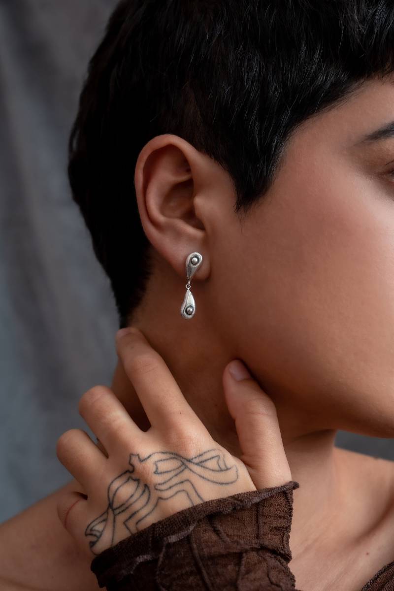 Handgemachte Ying Yang Ohrhänger Sterlingsilber Paisley Design Handgemachte Ying Yang Ohrhänger Sterlingsilber Paisley Design von MomoSara