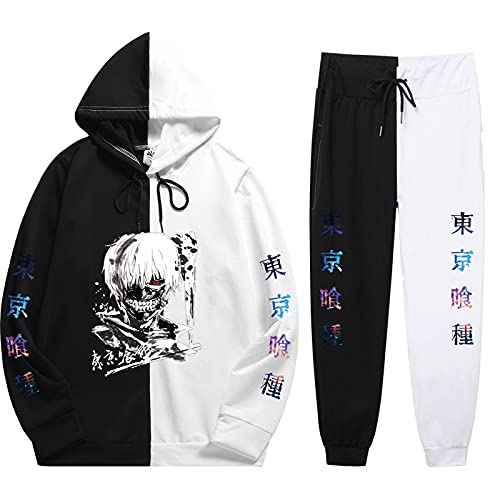 Unisex Tokyo Ghoul Hoodie and Sweatpants Set Kaneki Ken Cosplay Hooded Sweater Sports Suit 2 Pieces Sportswear Sets von Momobuyi