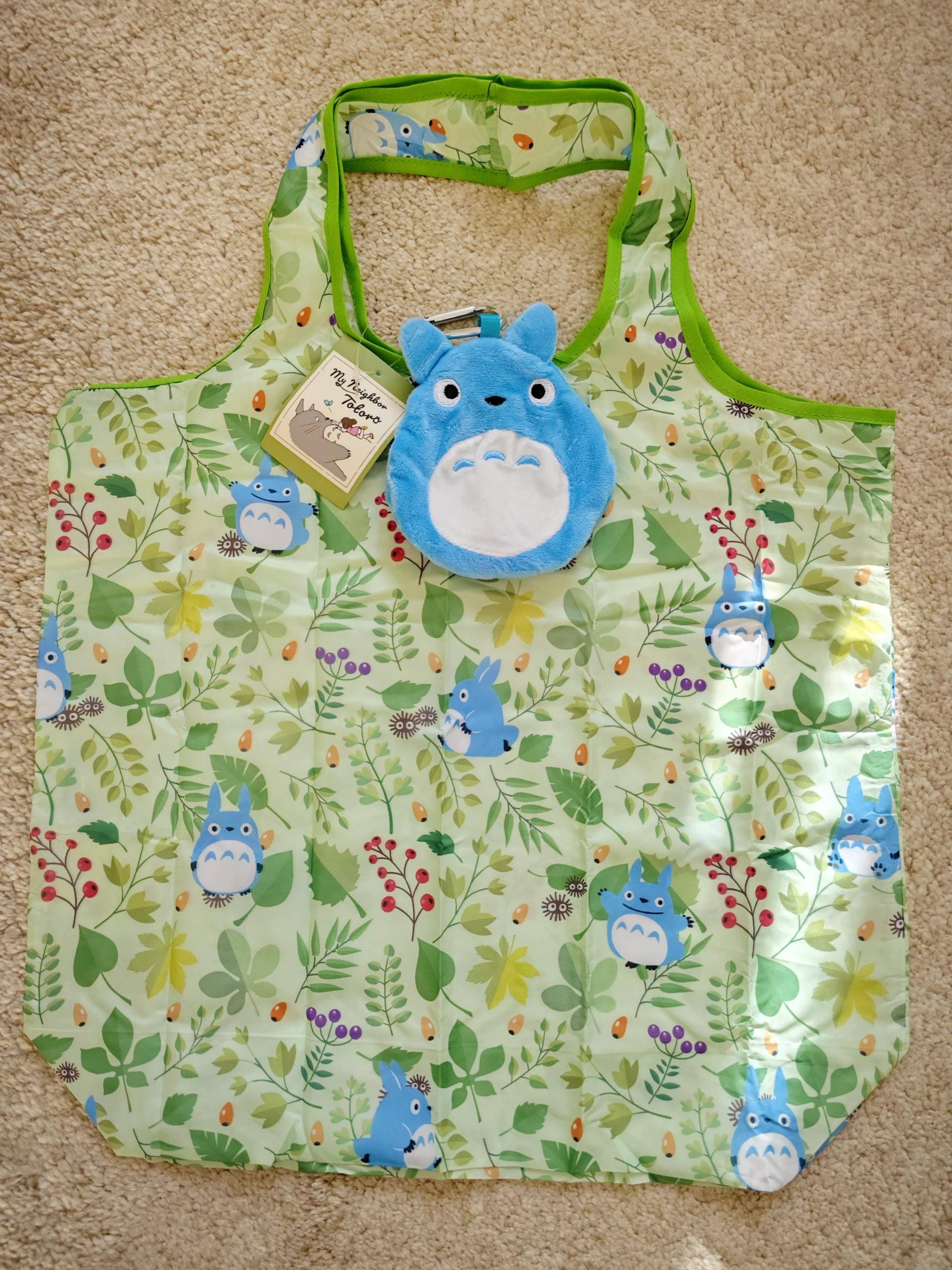 Foldable Reusable Shopping Bag - Cute Forest Creature & Botanical Print | Lightweight Eco Tote With Pouch | Approx. 40×60 cm von Momodax