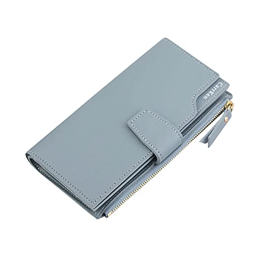 Momolaa Geldbörse Damen Groß im Langformat, Brieftasche mit Kartenfächer und Kleingeldfach RFID Schutz Portemonnaie Lang Damengeldbeutel Damenbörse Portmonee Leder Große Kapazität von Momolaa