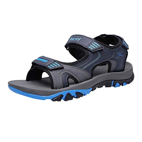 Momolaa Herren Sport Outdoor Sandalen Sommer Verstellbare Rutschfeste Trekkingschuhe Wanderschuhe Sandale Bequeme Männer Strand Freizeitschuhe Klettverschluss Trekkingsandalen Sport Outdoorsandalen von Momolaa