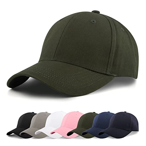 Momoshe Baseball Cap Herren Sommer Basecap Damen Sommer Kappe Verstellbare Kappen Baumwolle Frauen Outdoor Running Freizeit Armeegrün L XL von Momoshe