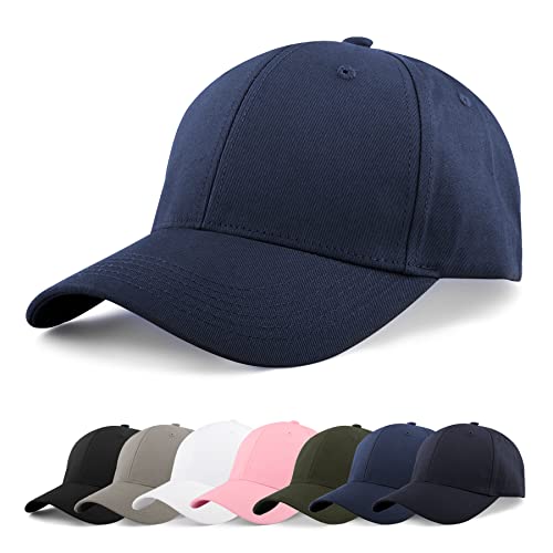 Momoshe Basecap Herren Sommer Baseball Cap Damen Kappe Verstellbare Baumwolle Kappen Frauen Outdoor Running Freizeit Navy Blau L XL von Momoshe