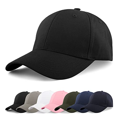 Momoshe Cap Herren Sommer Basecap Damen Sommer Baseball Cap Schwarz Kappe Verstellbare Kappen Black Frauen Baumwolle Outdoor Running Freizeit S M von Momoshe