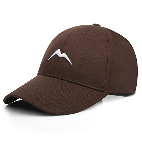Momoshe Kappen Herren Caps Damen Basecap Kappe Baseball Braun Baumwoll Atmungsaktiv Adjustable Männer Frauen Running Tennis Cap Polo Golf Bergspitzen Stickerei von Momoshe