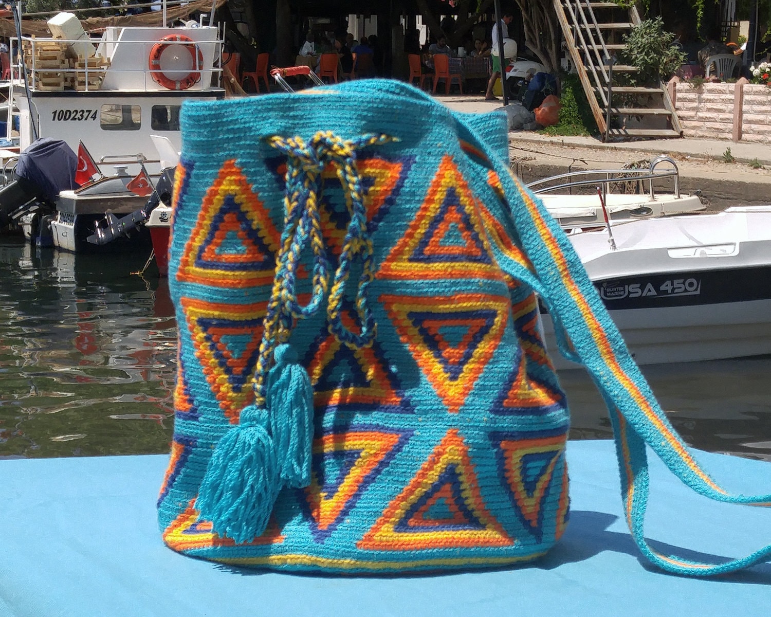 Wayuu Tasche - Bunte Body & Riemen Damen Umhängetasche Häkeln Handarbeit Mochila Große Stricken Boho Style von MomsandtheGirl