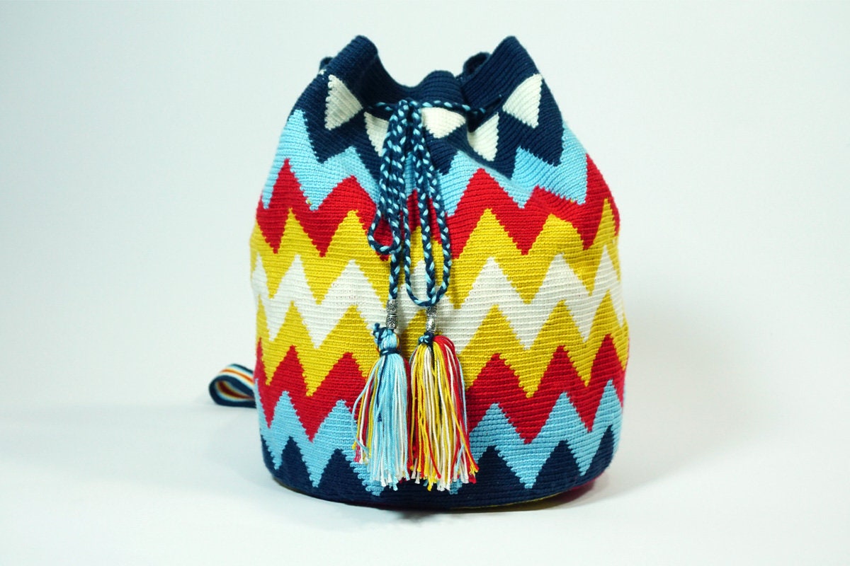 Wayuu Tasche - Bunter Körper & Riemen Frauen Umhängetasche Häkeln Handgemacht Mochila Tasche- Große Stricken Boho Style von MomsandtheGirl