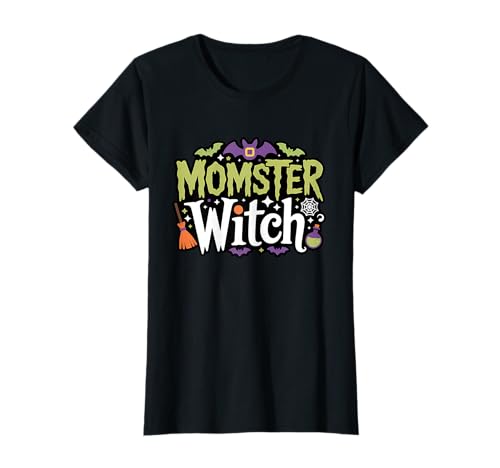 Momster Shirt für Frauen Halloween Momster Hexe T-Shirt von Momster Halloween Mom Shirt