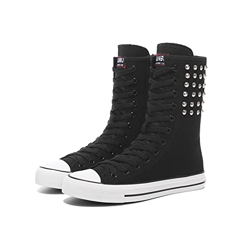 Momuk High Top Canvas Sneakers für Damen zum Schnüren von modischen Freizeitschuhen für Damen von Momuk