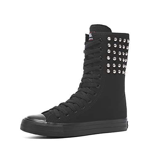 Momuk High Top Canvas Sneakers für Damen zum Schnüren von modischen Freizeitschuhen für Damen von Momuk