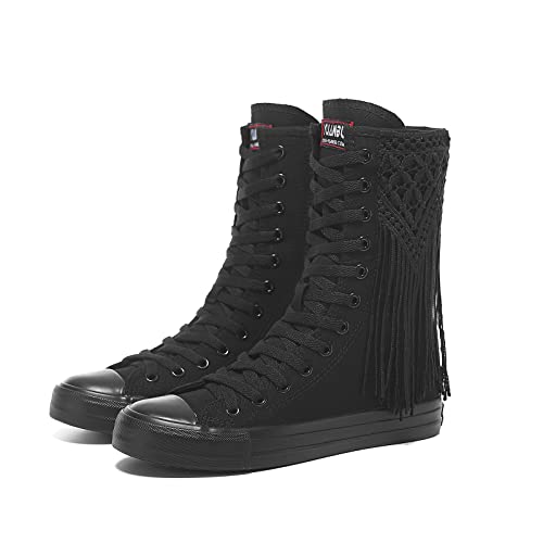 Momuk High Top Canvas Sneakers für Damen zum Schnüren von modischen Freizeitschuhen für Damen Momuk High Top Canvas Sneakers für Damen zum Schnüren von modischen Freizeitschuhen für Damen von Momuk