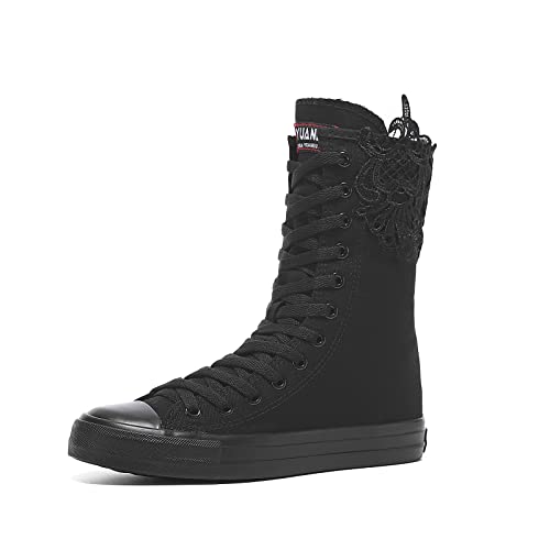 Momuk High Top Canvas Sneakers für Damen zum Schnüren von modischen Freizeitschuhen für Damen von Momuk