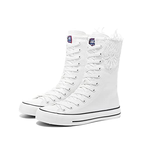 Momuk High Top Canvas Sneakers für Damen zum Schnüren von modischen Freizeitschuhen für Damen von Momuk