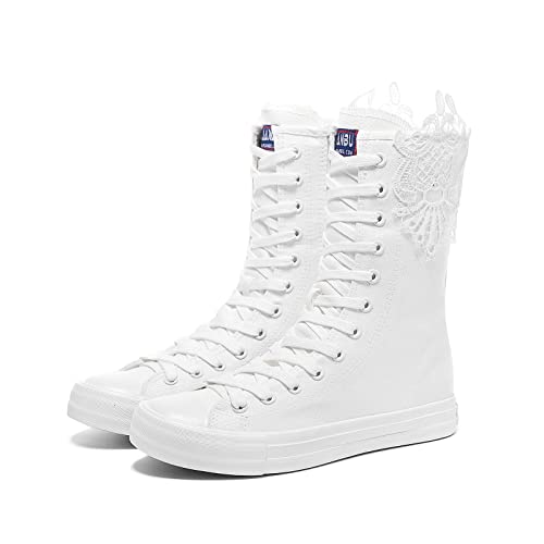 Momuk High Top Canvas Sneakers für Damen zum Schnüren von modischen Freizeitschuhen für Damen von Momuk