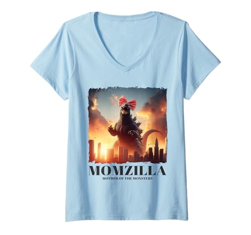 Damen Momzilla Mother Of Monsters Retro Vintage Mama Muttertag T-Shirt mit V-Ausschnitt Damen Momzilla Mother Of Monsters Retro Vintage Mama Muttertag T-Shirt mit V-Ausschnitt von Momzilla Shirt Mother's Day Gifts