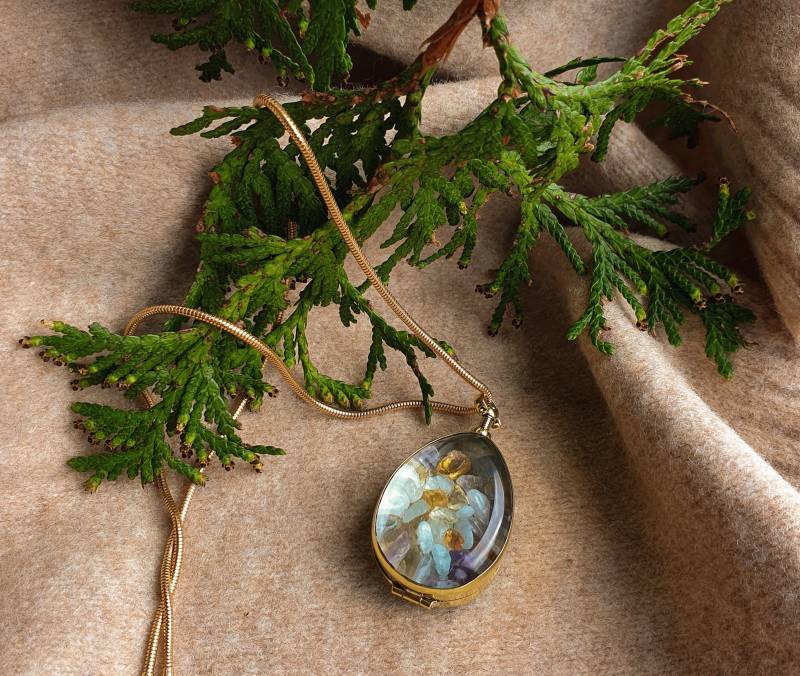 Gold Medaillon Für Edelstein Shaker Charms Locket Anhänger Leere Antik Floating 21 von MonBijouxUK