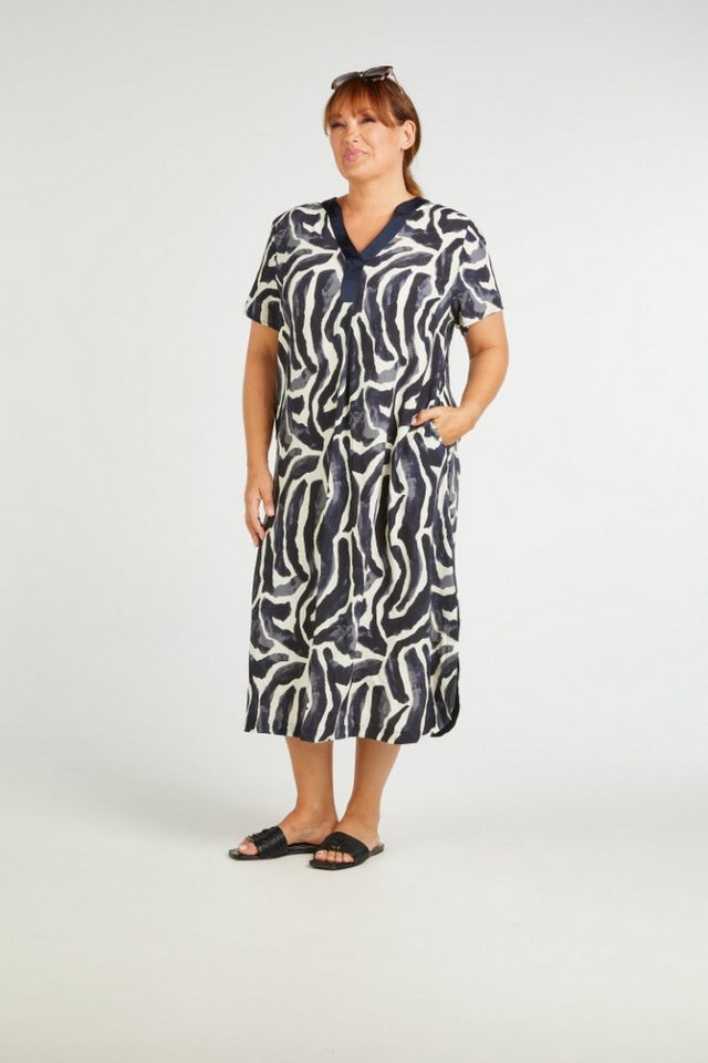 Mona Lisa Sommerkleid Midnight Blue Viskose mit Satin von Mona Lisa