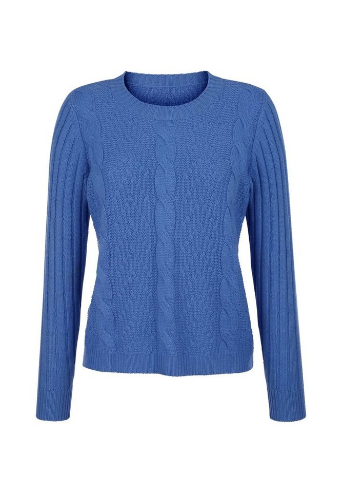 Mona Kaschmirpullover Strickpullover Pullover aus Kaschmir und Schurwolle in blau von Mona