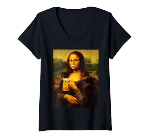Damen MonaLisa Shirt Bier Hacken Hemd Frauen Männer T-Shirt mit V-Ausschnitt Damen MonaLisa Shirt Bier Hacken Hemd Frauen Männer T-Shirt mit V-Ausschnitt von MonaLisa T-Shirt Bier Hacken
