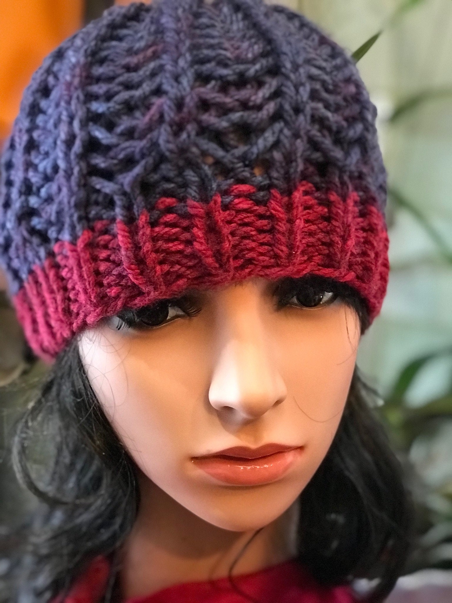 Unisex Multi Tone Mütze in Denim Blau Und Creme Mit Sprenkeln von MonaMiaDesign