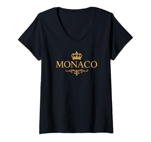Damen Monaco Lifestyle T-Shirt mit V-Ausschnitt von Monaco Fürstentum