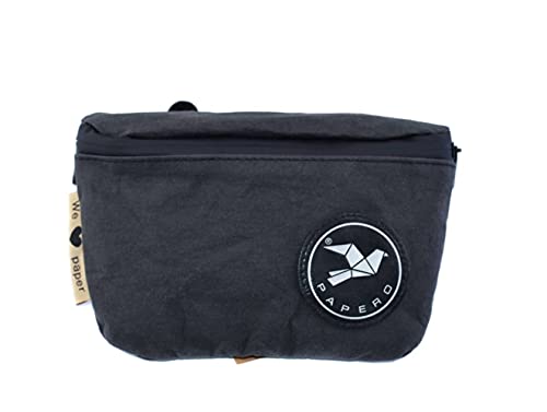 Monaco di Bavaria Bauchtasche aus kraft Papier Damen & Herren SQUIRELL - PAPERO ® Gürteltasche für Alltag, Festival & Sport - Hipster Hip Bag Crossbody Tasche, reißfest, wasserfest (schwarz) von Monaco di Bavaria