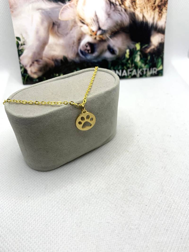 Sale Armkette/Armband Mit Wunderschönem Anhänger Pfote, Beides Aus Edelstahl/Vergoldet-Allergikerschmuck von Monafaktur