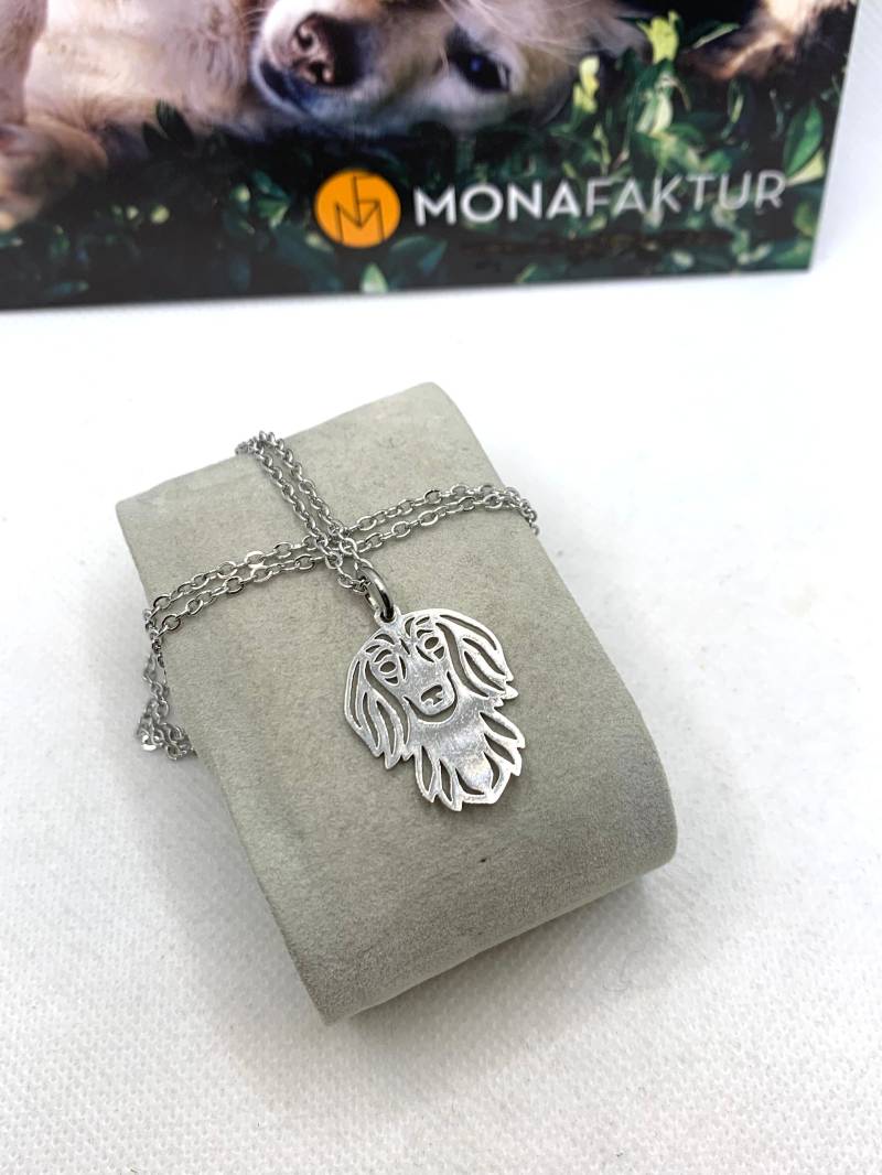 Sale Traumschöne Halskette Mit Anhänger Dackel/Dachshund Teckel, Beides Edelstahl | Allergikerschmuck von Monafaktur