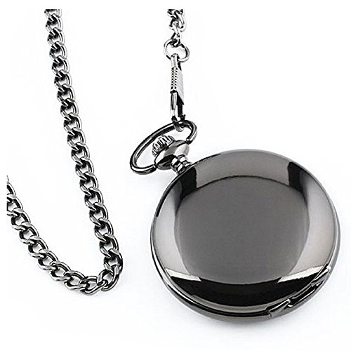 Monaghan Herren Taschenuhr Halskette mit Geschenkbox -Schwarz von Monaghan