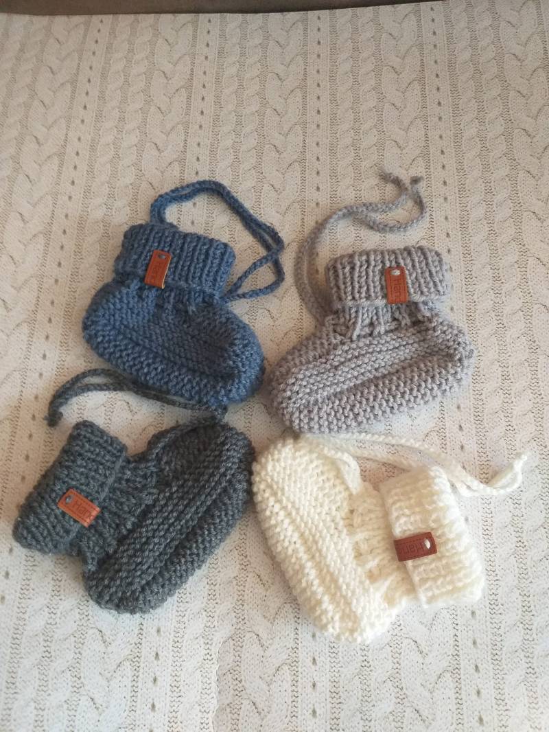 Warme Gestrickte Babyschuhe , Merinowolle von Monalisa11Shop