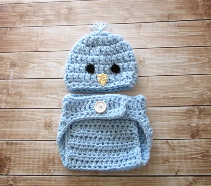 Baby Boy Häkeln Küken Hut Und Windel Set von Monarchdancer