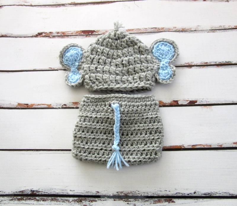 Baby Elefant Outfit Neugeborenen Fotorequisite, Halloween Kostüm von Monarchdancer