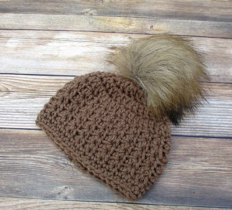 Cafe Braun Baby Mütze Strukturierte Pom Wintermütze von Monarchdancer