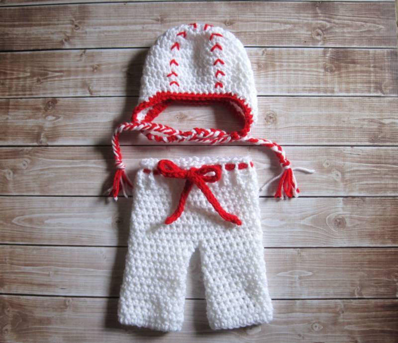 Gehäkeltes Baby Baseball Outfit Neugeborenen Fotorequisite von Monarchdancer