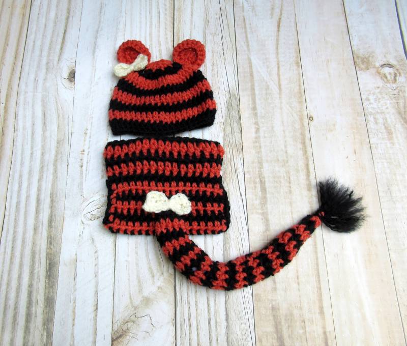 Gehäkeltes Baby Tiger Kostüm Neugeborenen Halloween Outfit, Fotorequisite von Monarchdancer