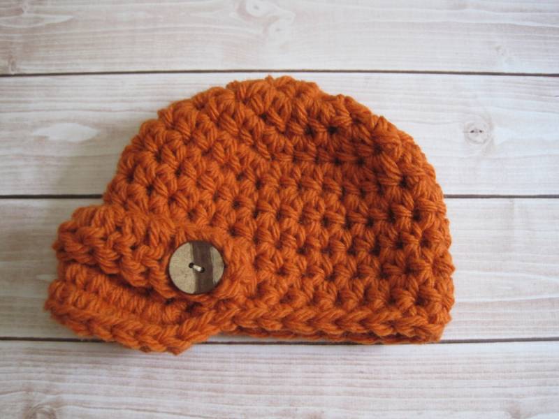 Kürbis Orange Ballon Mütze Vegan Button Baby Mütze von Monarchdancer