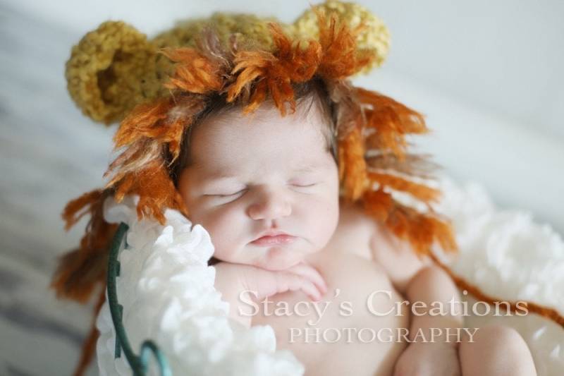 Löwe Babykostüm Gehäkelte Mütze Und Überzieher Set von Monarchdancer