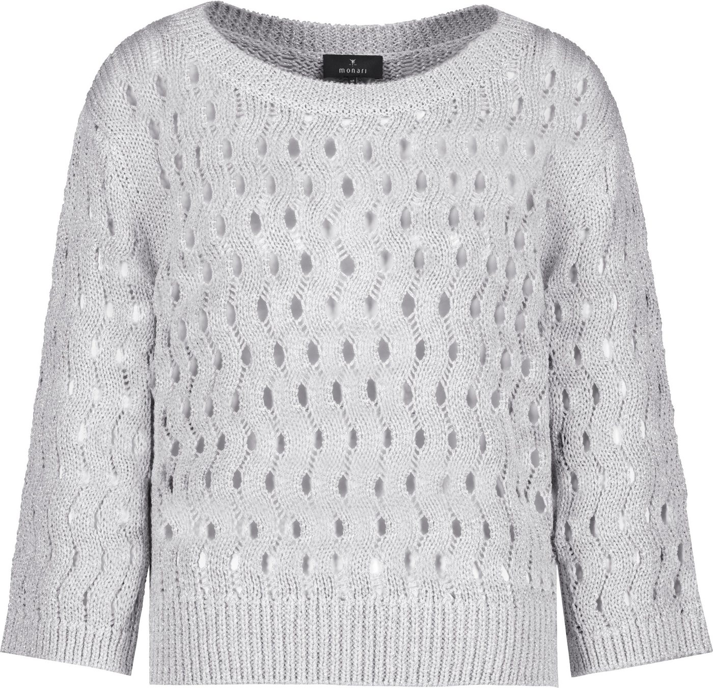 Monari 3/4 Arm-Pullover 408464 silber grau melange von Monari