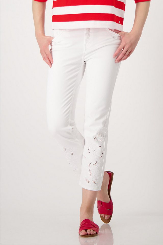 Monari 7/8-Jeans mit Lochmusterspitze von Monari