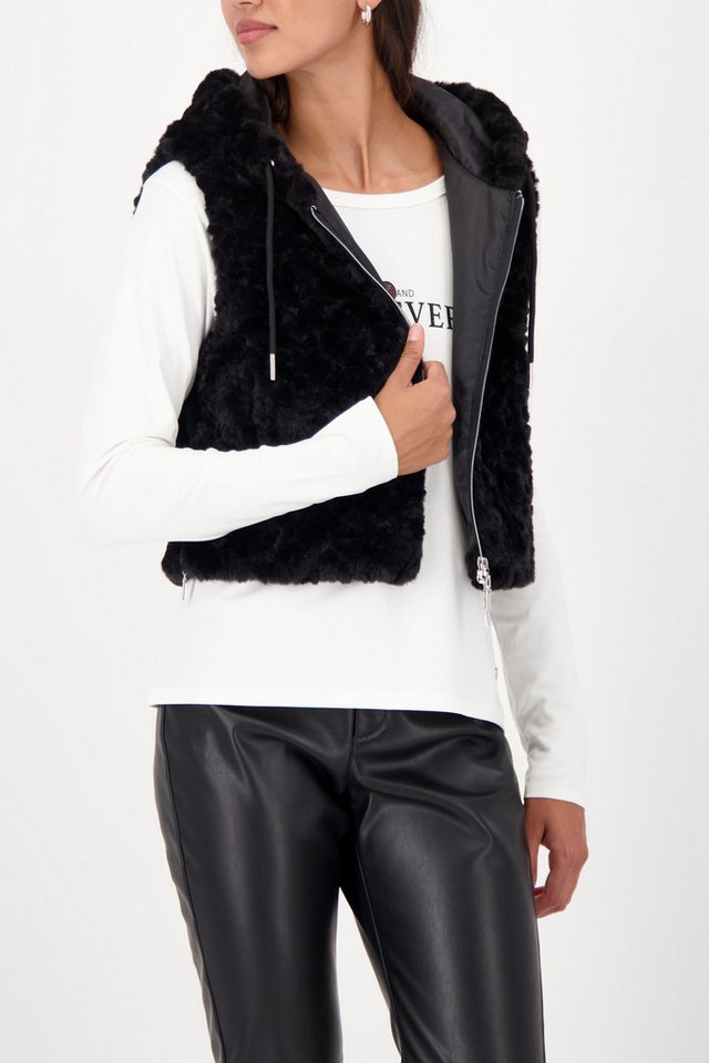 Monari Fellimitatweste Regular fit mit Kapuze von Monari