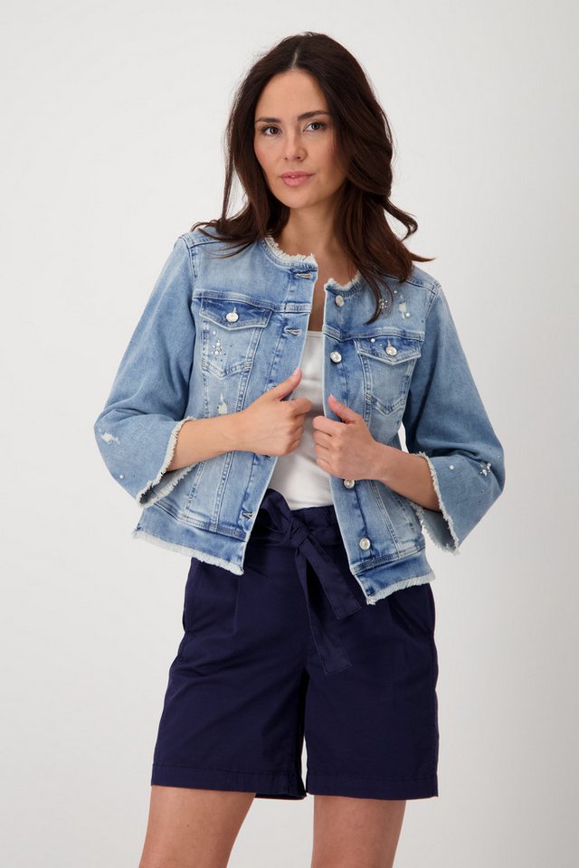 Monari Jeansblazer mit Destroyedeffekten und Glitzernieten von Monari