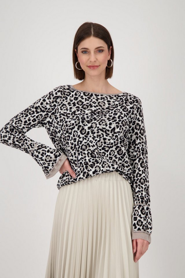 Monari Rundhalspullover Pullover Leo allover Mit Rundhalsausschnitt Monari Rundhalspullover Pullover Leo allover Mit Rundhalsausschnitt von Monari