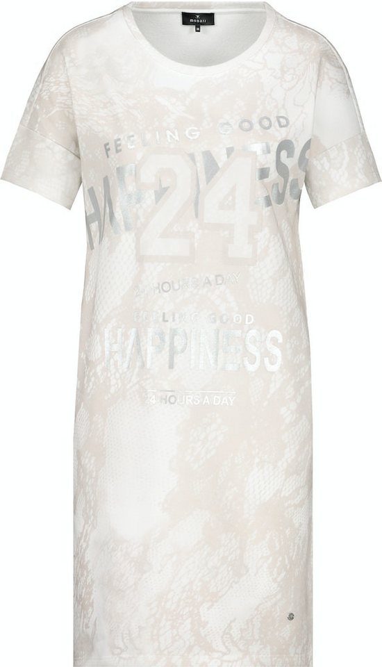 Monari Strandkleid Sweatkleid mit Glitzerschrift und Allover-Druck von Monari