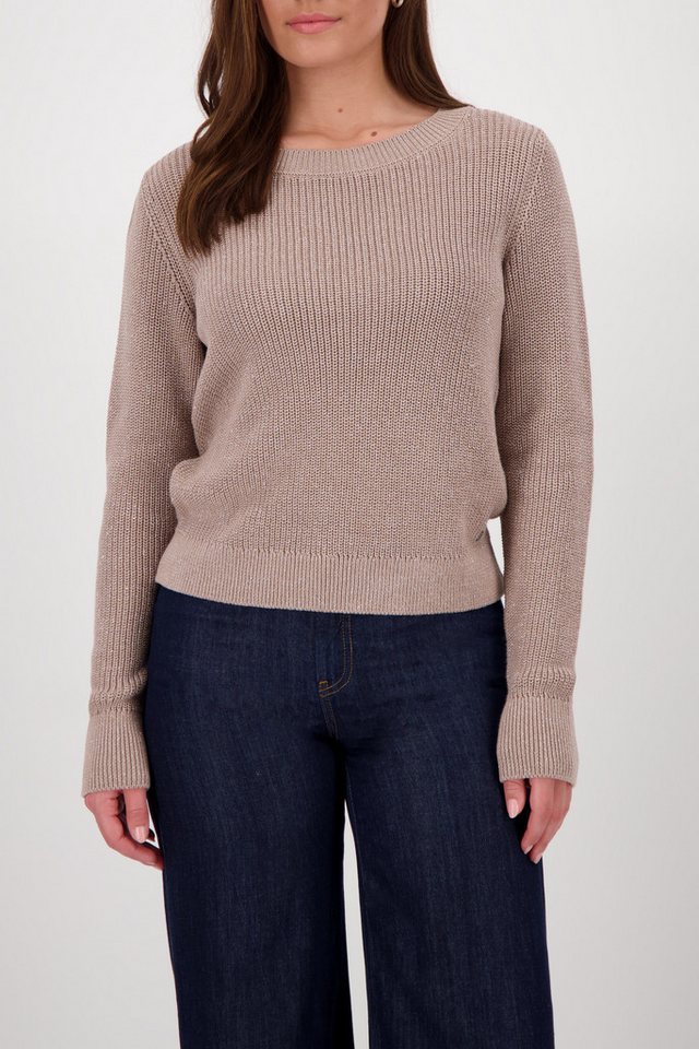 Monari Strickpullover Pullover Basic Lurex Mit Rundhalsausschnitt von Monari