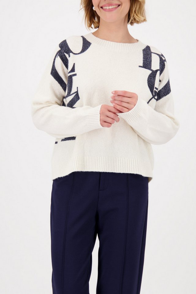 Monari Strickpullover Pullover Buchstaben Regular fit mit Rundhalsausschnitt von Monari